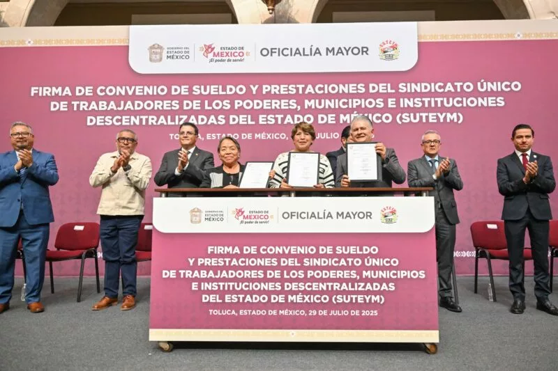 Otorga aumento salarial y mejores prestaciones a más de 43 mil trabajadores del SUTEyM