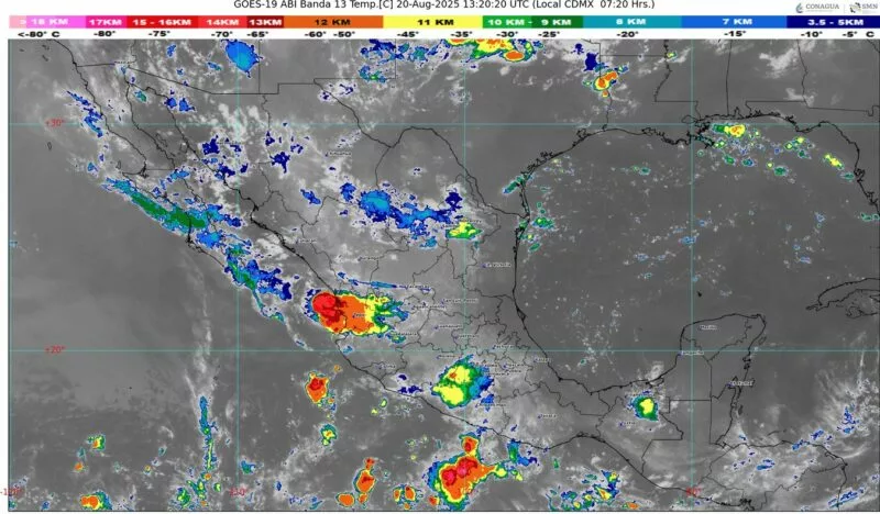 Para este miércoles se pronostican lluvias intensas para Nayarit y  regiones de Jalisco, Tamaulipas y Chiapas