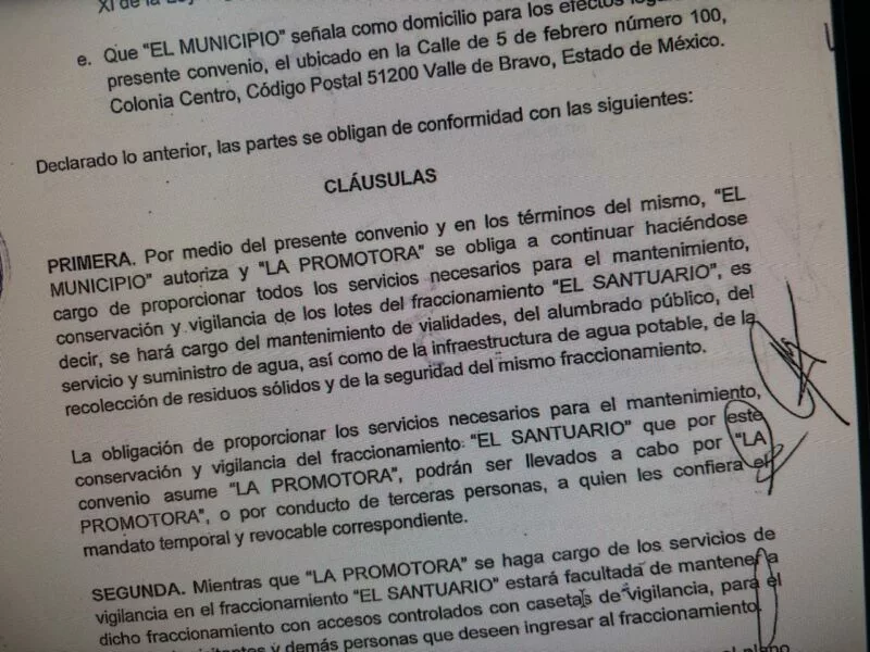 Se descubre red de corrupción entre  Ayuntamiento de Valle de Bravo y  Promotora Valle de Bravo S.A. de C.V.