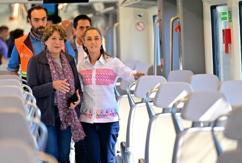 Presidenta Claudia Sheinbaum y Gobernadora Delfina Gómez recorren por primera vez el Tren Suburbano al AIFA, que conectará a más de 82 mil usuarios diarios