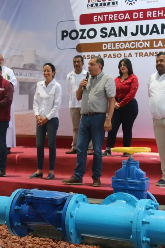 Ricardo Moreno entrega rehabilitación de pozo en La Maquinita y asegura que Toluca avanza en transformación hídrica