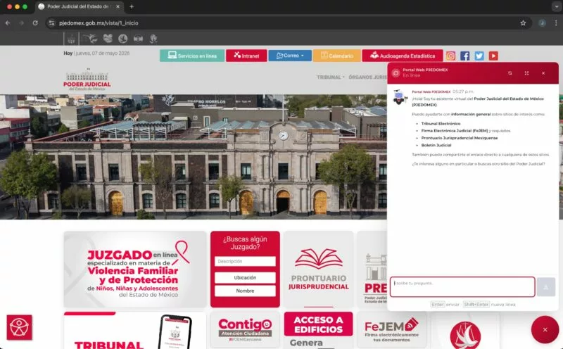 Justibot, nuevo asistente virtual del Poder Judicial del Edomex