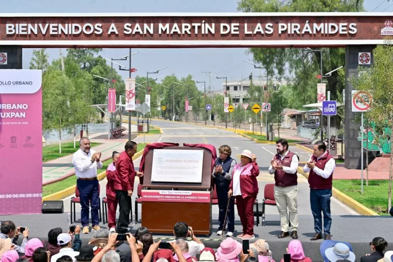 Gobernadora Delfina Gómez transforma acceso a San Martín de las Pirámides con inversión de más de 58 mdp en Avenida Tuxpan